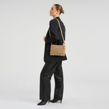 DEPECHE Suede clutch/crossover with stud details Small bag / Clutch 011 Sand