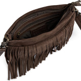 DEPECHE Suede clutch with fringes Clutch 217 Deer