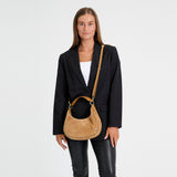 DEPECHE Suede crossbody bag Crossover 196 Dark tan