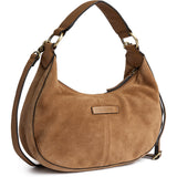 DEPECHE Suede crossbody bag Crossover 196 Dark tan