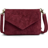 DEPECHE Suede crossover bag with flap Cross over 305 Ox Blood