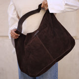 DEPECHE Suede shopper Shoulderbag / Handbag 008 Chocolate