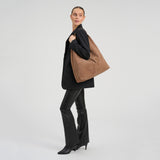 DEPECHE Suede shopper Shoulderbag / Handbag 011 Sand