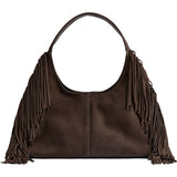 DEPECHE Suede shoulderbag with fringes Shoulderbag / Handbag 217 Deer