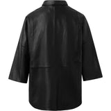 Depeche leather wear Tenna loose fitting leather shirt Shirts 099 Black (Nero)