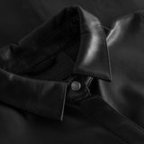 Depeche leather wear Tenna loose fitting leather shirt Shirts 099 Black (Nero)