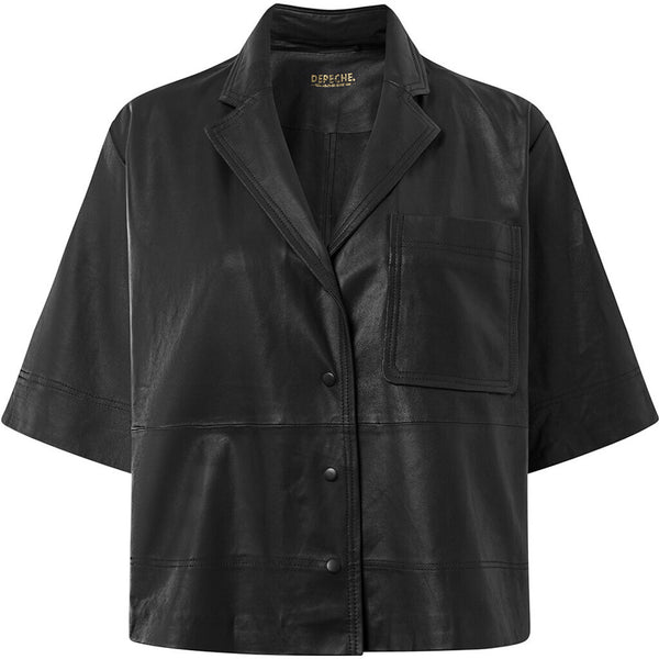 Depeche leather wear Thora leather shirt in soft quality Shirts 099 Black (Nero)