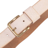 DEPECHE Timeless belt in leather quality Belts 188 Sand/Brass