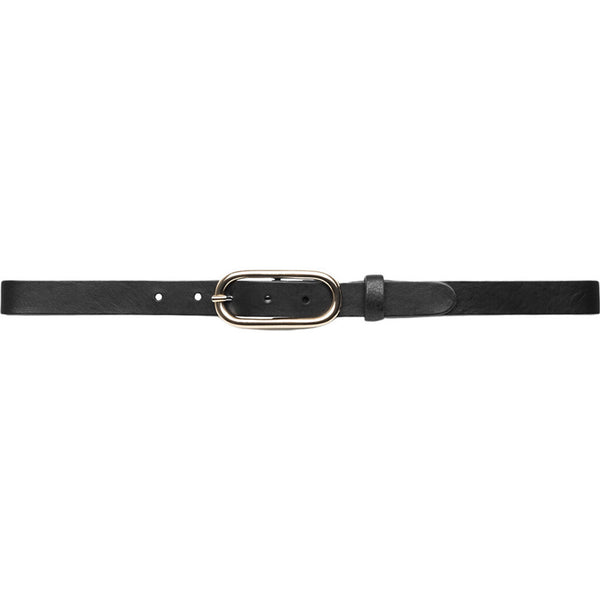 DEPECHE Timeless narrow belt in delicious leather quality Belts 099 Black (Nero)