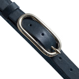 DEPECHE Timeless narrow belt in delicious leather quality Belts 101  Dark blue