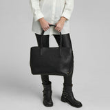 DEPECHE Timeless shopper bag in soft leather quality Shopper 099 Black