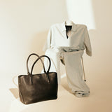 DEPECHE Timeless shopper bag in soft leather quality Shopper 099 Black
