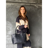 DEPECHE Timeless shopper bag in soft leather quality Shopper 099 Black