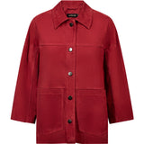 Depeche leather wear Tonja oversize suede shirt Shirt 043 Red