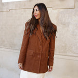 Depeche leather wear Zenia suede blazer Blazer 014 Cognac
