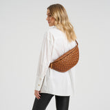 DEPECHE Warsaw handwoven leather bumbag Bumbag 005 Vintage cognac