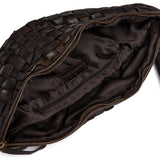 DEPECHE Warsaw handwoven leather bumbag Bumbag 161 Dark brown