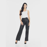 Depeche leather wear Alicia straight leg pants in leather Pants 099 Black (Nero)