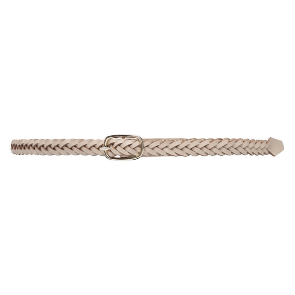 DEPECHE Beautiful braided leather belt Belts 191 Sand / Gold