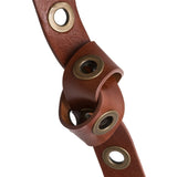 DEPECHE Cool jeans leather belt decorated with large eyelets Belts 014 Cognac