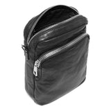 DEPECHE Crossover bag in strong and nice leather quality Cross over 099 Black (Nero)