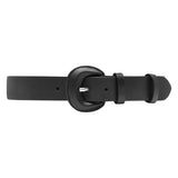 DEPECHE Jenas leather belt with large buckle Belts 099 Black (Nero)