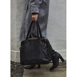 DEPECHE Large workbag in soft leather Shoulderbag / Handbag 099 Black (Nero)