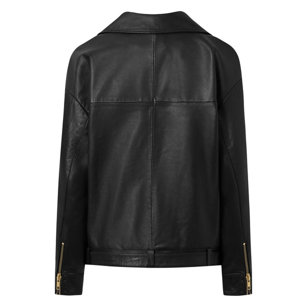 Depeche leather wear Nana leather biker jacket in nice and soft quality Jackets 099 Black (Nero)