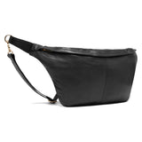 DEPECHE Leather bumbag with covered front zipper Bumbag 099 Black (Nero)
