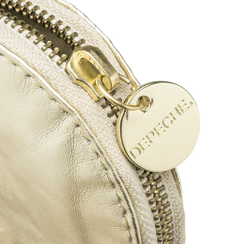 DEPECHE Small round leather purse en metallic look Purse / Credit card holder 206 Gold Metallic
