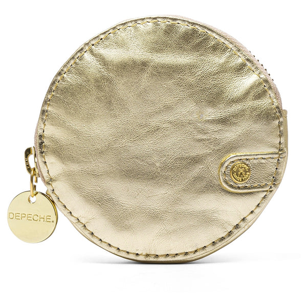 DEPECHE Small round leather purse en metallic look Purse / Credit card holder 206 Gold Metallic