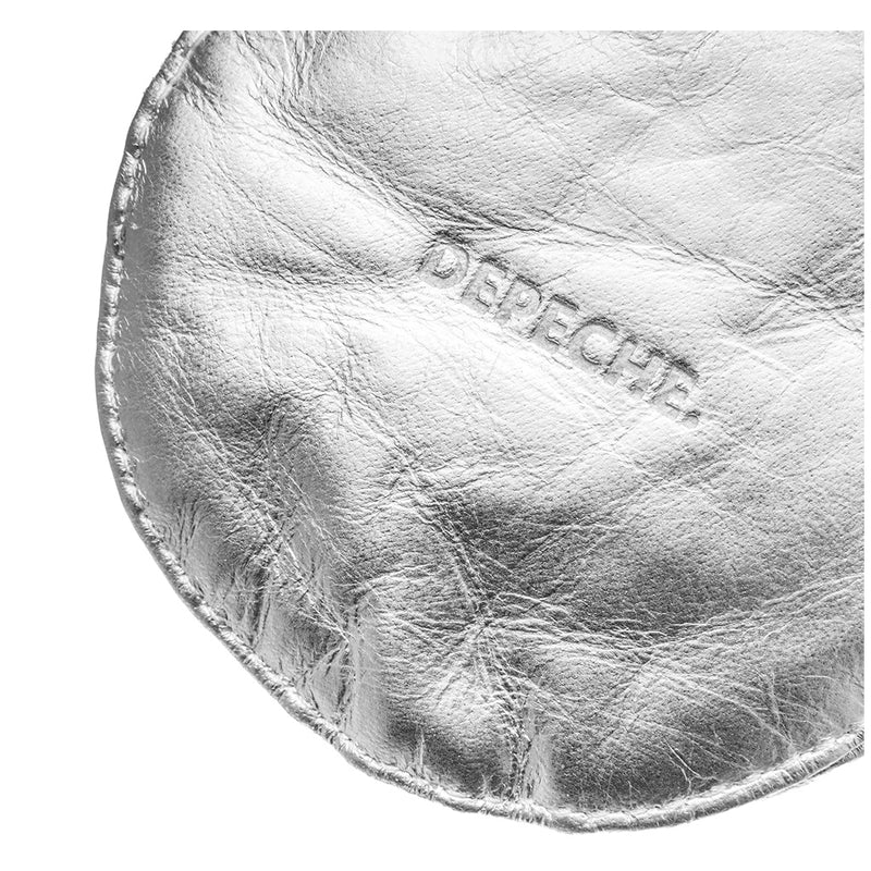 DEPECHE Small round leather purse en metallic look Purse / Credit card holder 207 Silver Metallic
