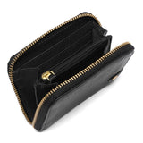 DEPECHE Small simple wallet in soft leather Purse / Credit card holder 099 Black (Nero)