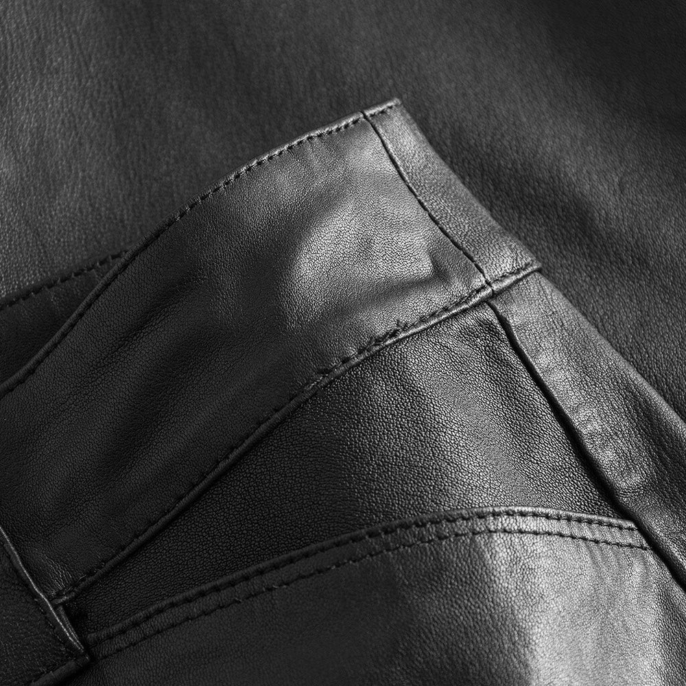 7/8 part chino leather pants in nice stretch quality / 50970