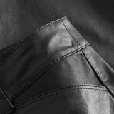 Depeche leather wear 7/8 part chino leather pants in nice stretch quality Pants 099 Black (Nero)