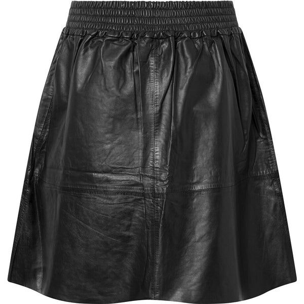 Depeche leather wear A-shape Doria skirt in soft leather quality Skirts 099 Black (Nero)