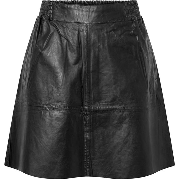 Depeche leather wear A-shape Doria skirt in soft leather quality Skirts 099 Black (Nero)