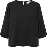 Depeche Clothing Abi ¾ blouse with puff at shoulder Blouse 099 Black (Nero)