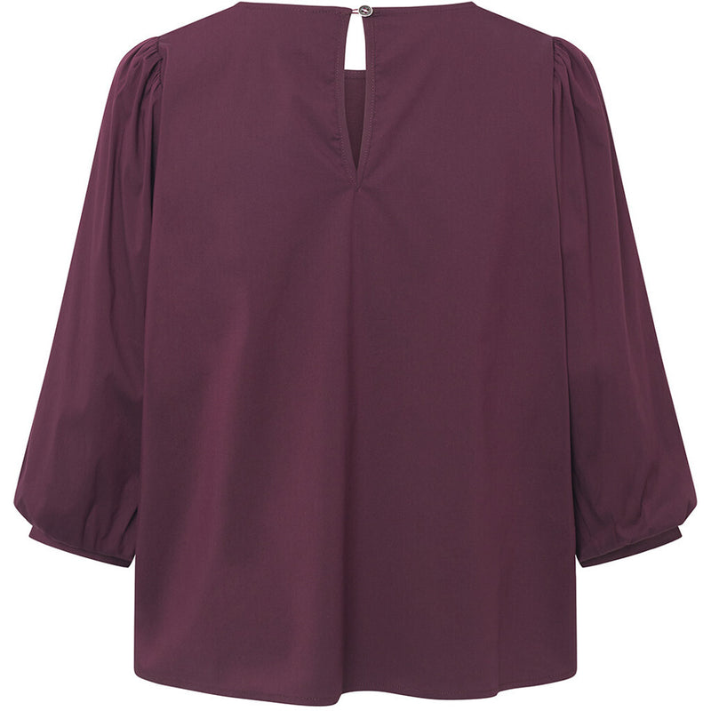 Depeche Clothing Abi ¾ blouse with puff at shoulder Blouse 279 Burgundy