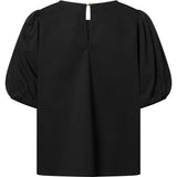 Depeche Clothing Abi blouse with puff at shoulder Tops 099 Black (Nero)