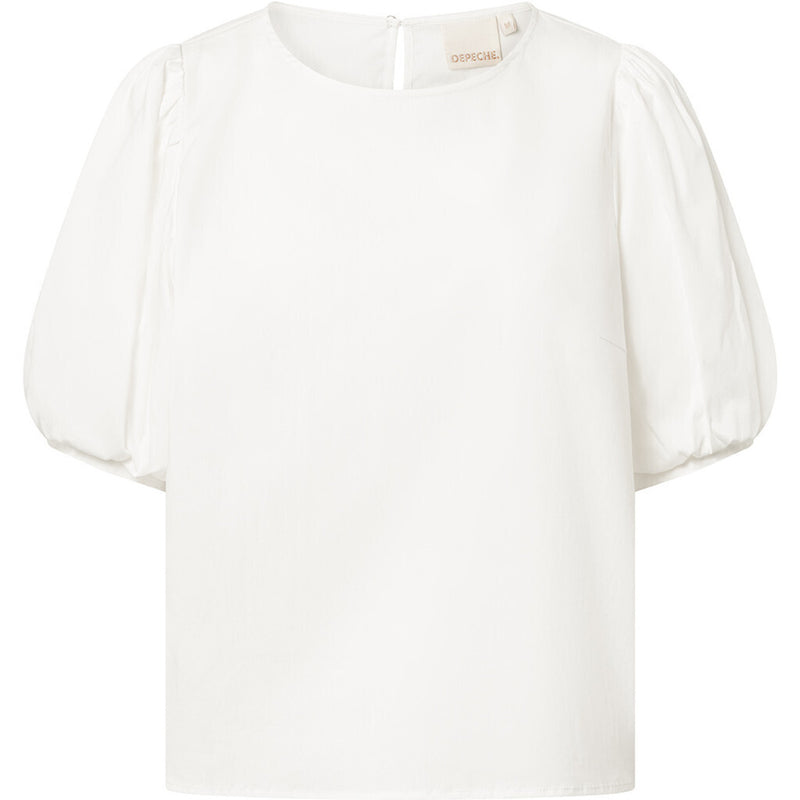Depeche Clothing Abi blouse with puff at shoulder Tops 230 Off White