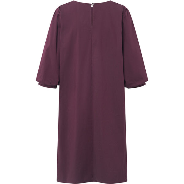 Depeche Clothing Abi dress with ¾ puff at shoulder Dresses 279 Burgundy