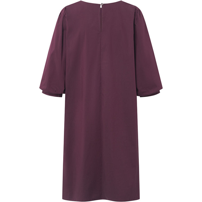 Depeche Clothing Abi dress with ¾ puff at shoulder Dresses 279 Burgundy