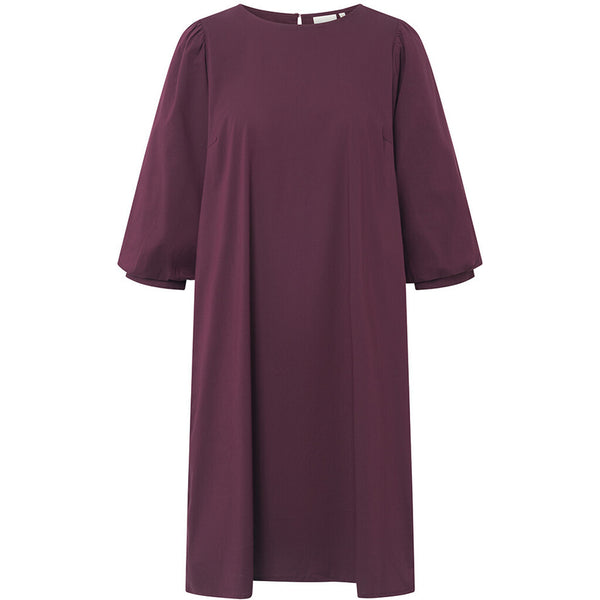 Depeche Clothing Abi dress with ¾ puff at shoulder Dresses 279 Burgundy