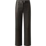 Depeche leather wear Adele RW leather pants with wide legs Pants 214 Dark Chocolate