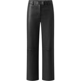 Depeche leather wear Adele leather pants with wide and straight legs Pants 099 Black (Nero)