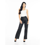 Depeche leather wear Alicia RW straight leg leather pants Pants 099 Black