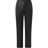 Depeche leather wear Alicia straight leg pants in leather Pants 099 Black (Nero)