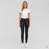 Depeche leather wear Amelia MW 7/8 Chino leather pant Pants 099 Black