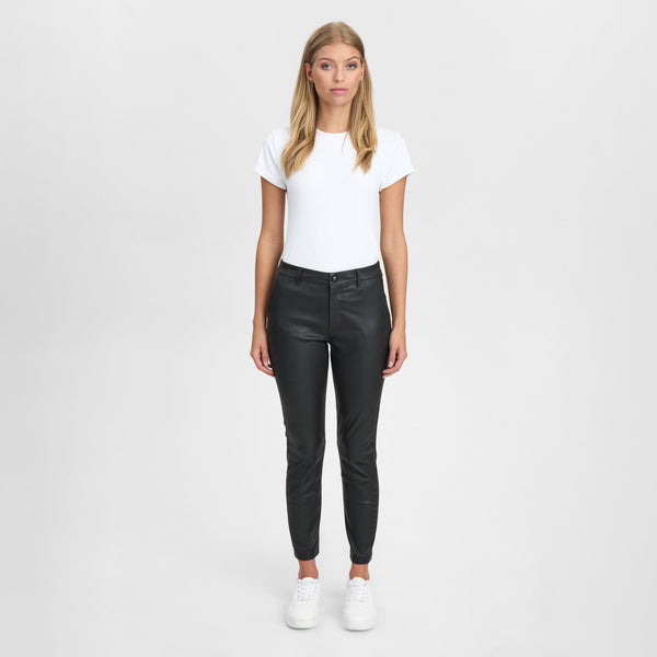 Depeche leather wear Amelia RW stretch chino leather pant 7/8 length Pants 099 Black (Nero)